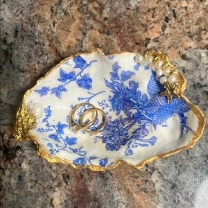 Blue and Gold Jewelry Dish